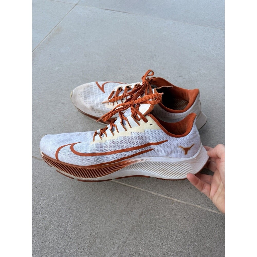 Nike Air Zoom Pegasus 37 Men 8.5 White Texas Longhorns CZ5394-100 Running Shoes